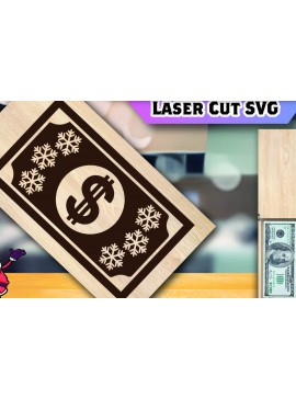 Σετ των 2 Intra απο ξύλο plywood 3mm-4mm πάχος Χριστουγεννιάτικο Money Holder Δίασταση 15x15 cm INTRAFABR-106245167