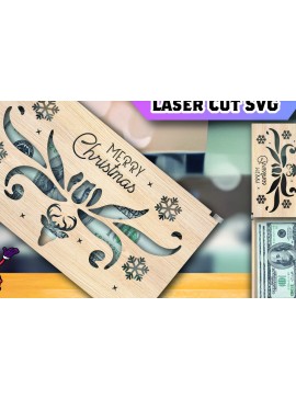 Σετ των 2 Intra απο ξύλο plywood 3mm-4mm πάχος Χριστουγεννιάτικο Money Holder Δίασταση 15x15 cm INTRAFABR-106328182