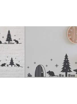 Σετ των 2 Intra απο ξύλο plywood 3mm-4mm πάχος Christmas Mouse House Δίασταση 15x15 cm INTRAFABR-76786341