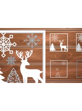 Σετ των 2 Intra απο ξύλο plywood 3mm-4mm πάχος Christmas Multilayer Δίασταση 15x15 cm INTRAFABR-14317770