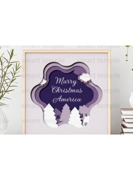 Σετ των 2 Intra απο ξύλο plywood 3mm-4mm πάχος Χριστούγεννα Πολυεπίπεδα, Καλά Χριστούγεννα Δίασταση 30x20 cm INTRAFABR-80237949