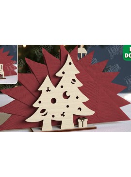 Σετ των 2 Intra απο ξύλο plywood 3mm-4mm πάχος Χριστουγεννιάτικη χαρτοπετσέτα | Τραπεζαρία Δίασταση 15x15 cm INTRAFABR-106060075