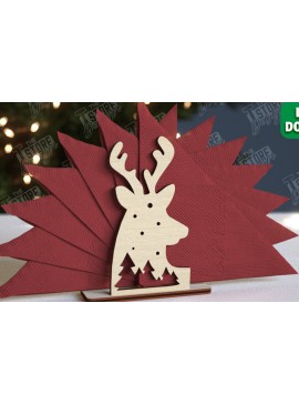 Σετ των 2 Intra απο ξύλο plywood 3mm-4mm πάχος Χριστουγεννιάτικη χαρτοπετσέτα | Τραπεζαρία Δίασταση 15x15 cm INTRAFABR-106060078