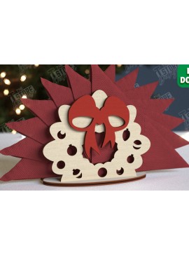 Σετ των 2 Intra απο ξύλο plywood 3mm-4mm πάχος Χριστουγεννιάτικη χαρτοπετσέτα | Τραπεζαρία Δίασταση 15x15 cm INTRAFABR-106060060