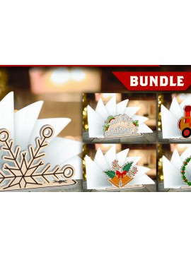 Σετ των 2 Intra απο ξύλο plywood 3mm-4mm πάχος Χριστουγεννιάτικη θήκη χαρτοπετσέτας Δέσμη κοπής με λέιζερ Δίασταση 15x15 cm INTRAFABR-109230271