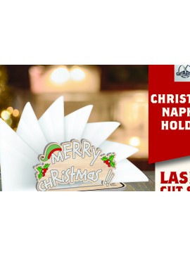 Σετ των 2 Intra απο ξύλο plywood 3mm-4mm πάχος Χριστουγεννιάτικη θήκη χαρτοπετσέτας Δίασταση 15x15 cm INTRAFABR-109230043