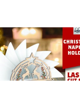 Σετ των 2 Intra απο ξύλο plywood 3mm-4mm πάχος Χριστουγεννιάτικη θήκη χαρτοπετσέτας Δίασταση 15x15 cm INTRAFABR-109231371