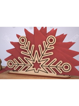 Σετ των 2 Intra απο ξύλο plywood 3mm-4mm πάχος Χριστουγεννιάτικη χαρτοπετσέτα | Πρωτοχρονιά | CNC Δίασταση 15x15 cm INTRAFABR-106010267