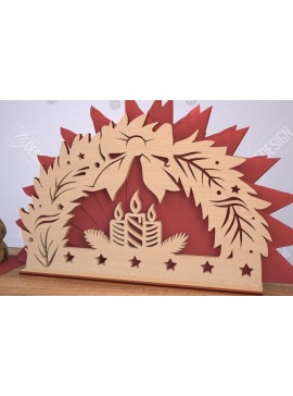 Σετ των 2 Intra απο ξύλο plywood 3mm-4mm πάχος Χριστουγεννιάτικη χαρτοπετσέτα | Πρωτοχρονιά | CNC Δίασταση 15x15 cm INTRAFABR-106010285