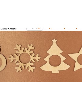 Σετ των 2 Intra απο ξύλο plywood 3mm-4mm πάχος Χριστουγεννιάτικες χαρτοπετσέτες - Κόφτης λέιζερ Δίασταση 30x20 cm INTRAFABR-52768156