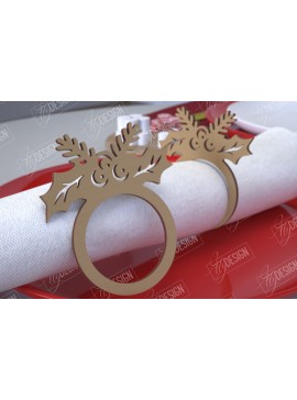 Σετ των 2 Intra απο ξύλο plywood 3mm-4mm πάχος Χριστουγεννιάτικα δαχτυλίδια χαρτοπετσέτας | Εορταστικό δείπνο Δίασταση 15x15 cm INTRAFABR-107814314