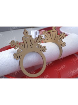 Σετ των 2 Intra απο ξύλο plywood 3mm-4mm πάχος Χριστουγεννιάτικα δαχτυλίδια χαρτοπετσέτας | Εορταστικό δείπνο Δίασταση 15x15 cm INTRAFABR-107814273