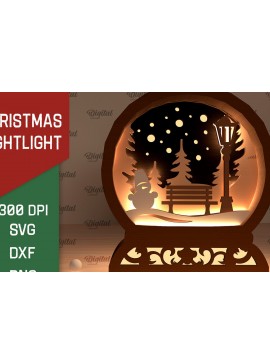 Σετ των 3 Intra απο ξύλο plywood 3mm-4mm πάχος Σχέδιο κοπής με λέιζερ Χριστουγεννιάτικου νυχτερινού φωτός Δίασταση 15x15 cm INTRAFABR-103735014