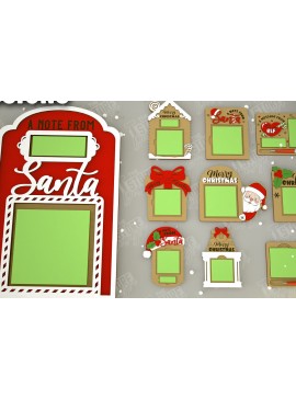 Σετ των 3 Intra απο ξύλο plywood 3mm-4mm πάχος για χριστουγεννιάτικα σημειωματάρια | CNC Δίασταση 15x15 cm INTRAFABR-109288556