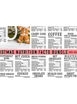 Σετ των 2 Intra απο ξύλο plywood 3mm-4mm πάχος για Χριστουγεννιάτικα Nutrition Facts Δίασταση 15x15 cm INTRAFABR-80182675