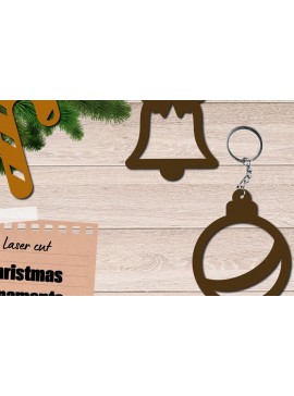 Σετ των 3 Intra απο ξύλο plywood 3mm-4mm πάχος Χριστουγεννιάτικο στολίδι 3D Layered, Δίασταση 8x8 cm INTRAFABR-82360027