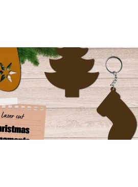 Σετ των 3 Intra απο ξύλο plywood 3mm-4mm πάχος Χριστουγεννιάτικο στολίδι 3D Layered, Δίασταση 8x8 cm INTRAFABR-82360046