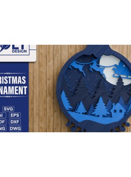 Intra απο ξύλο plywood 3mm-4mm πάχος Χριστουγεννιάτικο Στολίδι 3D Πολυεπίπεδο Δίασταση 20x30 cm INTRAFABR-107208573