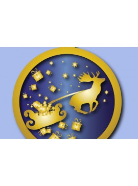 Σετ των 3 Intra απο ξύλο plywood 3mm-4mm πάχος Χριστουγεννιάτικο στολίδι Δίασταση 8x8 cm INTRAFABR-19884131