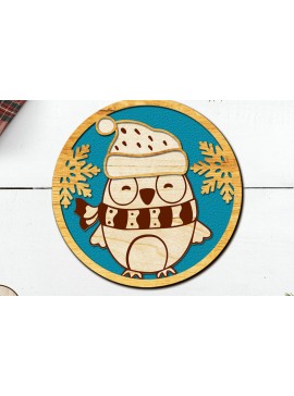 Σετ των 3 Intra απο ξύλο plywood 3mm-4mm πάχος Χριστουγεννιάτικο στολίδι Ζώο, Πολυστρωματική Τέχνη Δίασταση 4x4 cm INTRAFABR-83580942