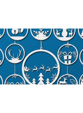 Σετ των 2 Intra απο ξύλο plywood 3mm-4mm πάχος Χριστουγεννιάτικο Στολίδι Μπιχλιμπίδια Δίασταση 20x30 cm INTRAFABR-86061610