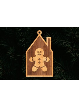 Σετ των 3 Intra απο ξύλο plywood 3mm-4mm πάχος Χριστουγεννιάτικο Στολίδι Κτίριο κομμένο Δίασταση 8x8 cm INTRAFABR-111352772