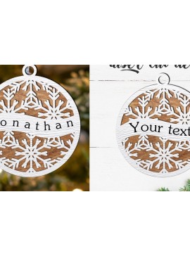 Σετ των 3 Intra απο ξύλο plywood 3mm-4mm πάχος κοπής με λέιζερ δέσμη χριστουγεννιάτικων στολιδιών Δίασταση 15x15 cm INTRAFABR-80631044