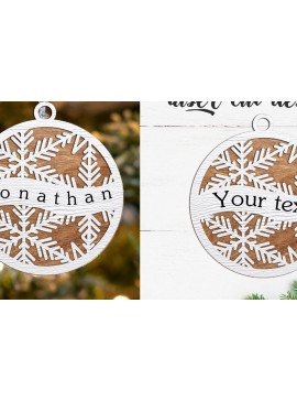 Σετ των 2 Intra απο ξύλο plywood 3mm-4mm πάχος κοπής με λέιζερ δέσμη χριστουγεννιάτικων στολιδιών Δίασταση 15x15 cm INTRAFABR-80631224