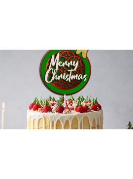 Σετ των 3 Intra απο ξύλο plywood 3mm-4mm πάχος Χριστουγεννιάτικο Στολίδι Cake Topper – Hol Δίασταση 8x8 cm INTRAFABR-105707081