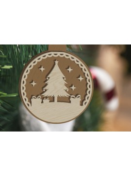 Σετ των 3 Intra απο ξύλο plywood 3mm-4mm πάχος Χριστουγεννιάτικο Στολίδι, Χειροτεχνία Διακόσμηση σπιτιού Δίασταση 4x4 cm INTRAFABR-84375431