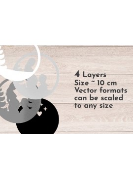 Σετ των 3 Intra απο ξύλο plywood 3mm-4mm πάχος Χριστουγεννιάτικο στολίδι, μελλοντική μητέρα 3D Δίασταση 8x8 cm INTRAFABR-37497278