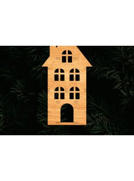 Σετ των 2 Intra απο ξύλο plywood 3mm-4mm πάχος Χριστουγεννιάτικο Διακοσμητικό Σπίτι Αποκομμένο Δίασταση 15x15 cm INTRAFABR-110321423