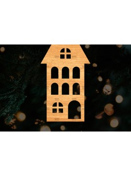 Σετ των 3 Intra απο ξύλο plywood 3mm-4mm πάχος Χριστουγεννιάτικο Διακοσμητικό Σπίτι Αποκομμένο Δίασταση 15x15 cm INTRAFABR-110321445
