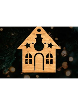 Σετ των 2 Intra απο ξύλο plywood 3mm-4mm πάχος Χριστουγεννιάτικο Διακοσμητικό Σπίτι Αποκομμένο Δίασταση 15x15 cm INTRAFABR-110321536