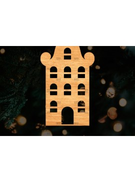 Σετ των 2 Intra απο ξύλο plywood 3mm-4mm πάχος Χριστουγεννιάτικο Διακοσμητικό Σπίτι Αποκομμένο Δίασταση 15x15 cm INTRAFABR-110321618