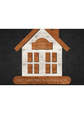 Σετ των 2 Intra απο ξύλο plywood 3mm-4mm πάχος Χριστουγεννιάτικο Διακοσμητικό Σπίτι Αποκομμένο Δίασταση 15x15 cm INTRAFABR-110673160