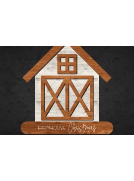 Σετ των 3 Intra απο ξύλο plywood 3mm-4mm πάχος Χριστουγεννιάτικο Διακοσμητικό Σπίτι Αποκομμένο Δίασταση 15x15 cm INTRAFABR-110673184