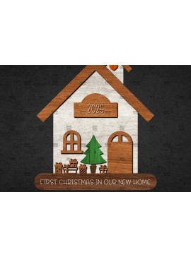 Σετ των 2 Intra απο ξύλο plywood 3mm-4mm πάχος Χριστουγεννιάτικο Διακοσμητικό Σπίτι Αποκομμένο Δίασταση 15x15 cm INTRAFABR-110673229