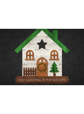 Σετ των 2 Intra απο ξύλο plywood 3mm-4mm πάχος Χριστουγεννιάτικο Διακοσμητικό Σπίτι Αποκομμένο Δίασταση 15x15 cm INTRAFABR-110673289
