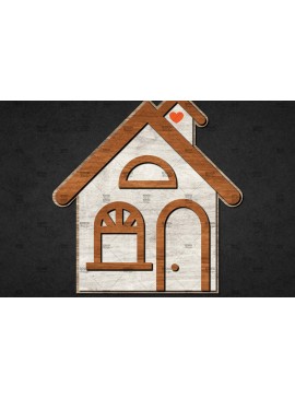 Σετ των 2 Intra απο ξύλο plywood 3mm-4mm πάχος Χριστουγεννιάτικο Διακοσμητικό Σπίτι Αποκομμένο Δίασταση 15x15 cm INTRAFABR-110840474