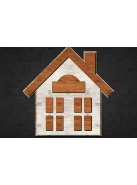 Σετ των 2 Intra απο ξύλο plywood 3mm-4mm πάχος Χριστουγεννιάτικο Διακοσμητικό Σπίτι Αποκομμένο Δίασταση 15x15 cm INTRAFABR-110840505