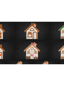 Σετ των 2 Intra απο ξύλο plywood 3mm-4mm πάχος Χριστουγεννιάτικο Διακοσμητικό Σπίτι Αποκομμένο Δίασταση 15x15 cm INTRAFABR-110840786
