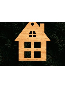 Σετ των 2 Intra απο ξύλο plywood 3mm-4mm πάχος Χριστουγεννιάτικο Διακοσμητικό Σπίτι Αποκομμένο Δίασταση 15x15 cm INTRAFABR-110321339