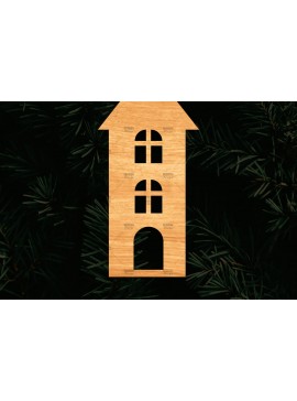 Σετ των 2 Intra απο ξύλο plywood 3mm-4mm πάχος Χριστουγεννιάτικο Διακοσμητικό Σπίτι Αποκομμένο Δίασταση 15x15 cm INTRAFABR-110321396