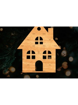 Σετ των 2 Intra απο ξύλο plywood 3mm-4mm πάχος Χριστουγεννιάτικο Διακοσμητικό Σπίτι Αποκομμένο Δίασταση 15x15 cm INTRAFABR-110321409