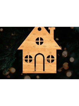 Σετ των 2 Intra απο ξύλο plywood 3mm-4mm πάχος Χριστουγεννιάτικο Διακοσμητικό Σπίτι Αποκομμένο Δίασταση 15x15 cm INTRAFABR-110320284