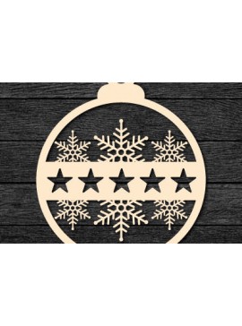 Σετ των 3 Intra απο ξύλο plywood 3mm-4mm πάχος Χριστουγεννιάτικο στολίδι Δίασταση 8x8 cm INTRAFABR-105803340