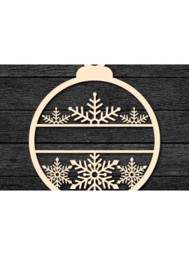 Σετ των 3 Intra απο ξύλο plywood 3mm-4mm πάχος Χριστουγεννιάτικο στολίδι Δίασταση 8x8 cm INTRAFABR-105803417