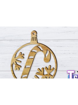 Σετ των 3 Intra απο ξύλο plywood 3mm-4mm πάχος Χριστουγεννιάτικο στολίδι Δίασταση 8x8 cm INTRAFABR-36318539