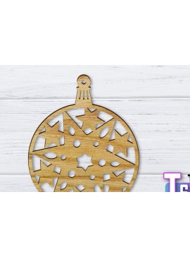 Σετ των 3 Intra απο ξύλο plywood 3mm-4mm πάχος Χριστουγεννιάτικο στολίδι Δίασταση 8x8 cm INTRAFABR-36318548